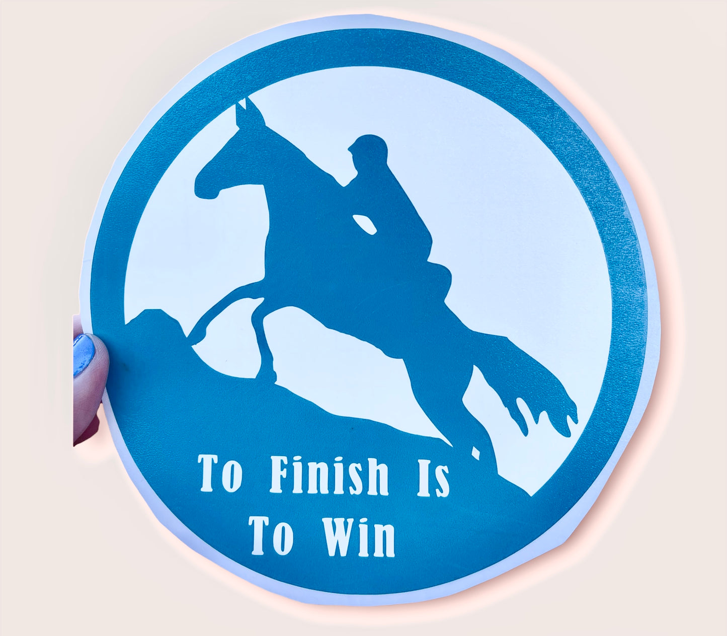 Mule To Finish Is To Win  Endurance 6x6 Decal