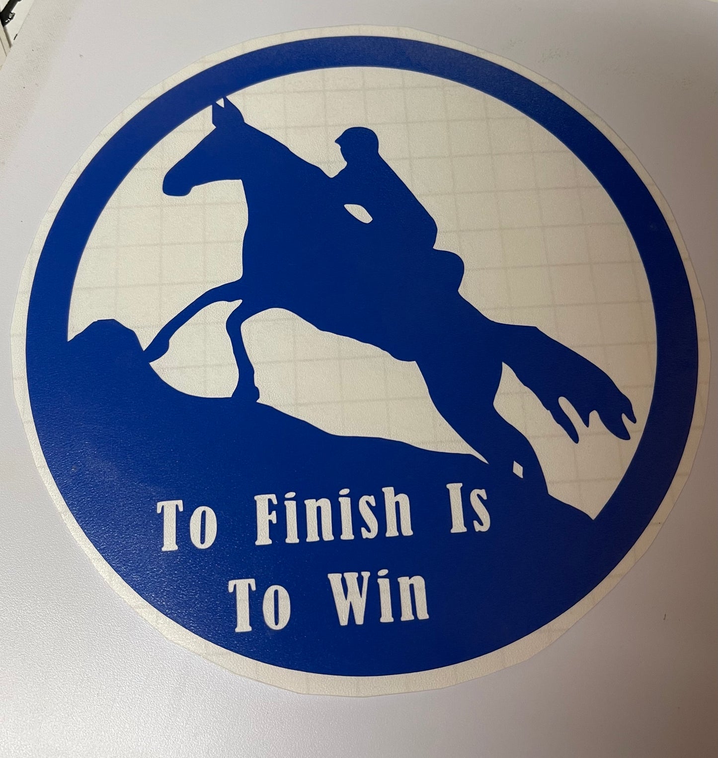 Mule To Finish Is To Win  Endurance 6x6 Decal