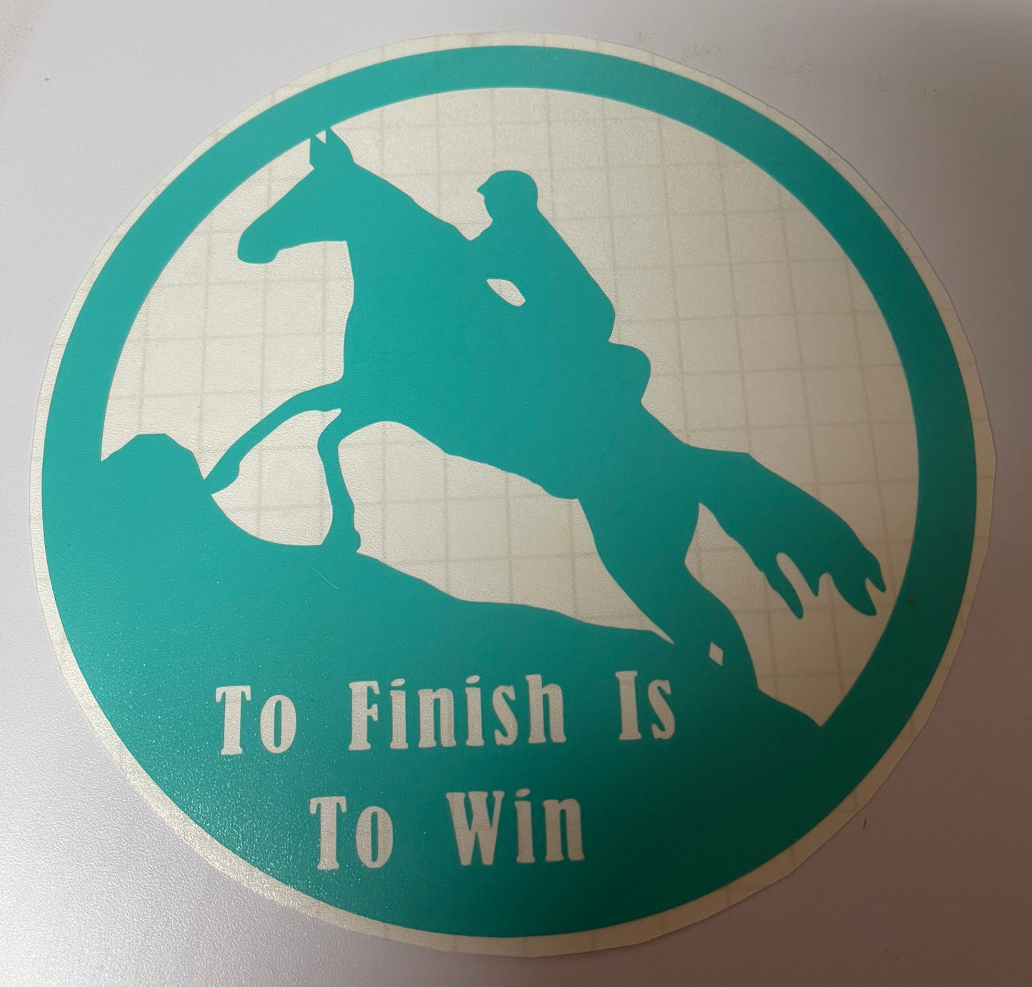 Mule To Finish Is To Win  Endurance 6x6 Decal