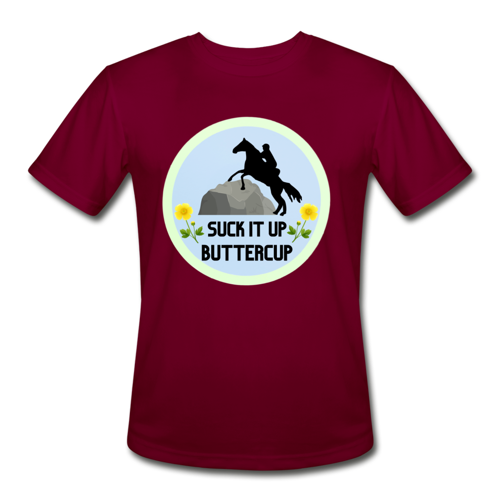 Suck It Up Buttercup Men’s Moisture Wicking Performance T-Shirt - burgundy