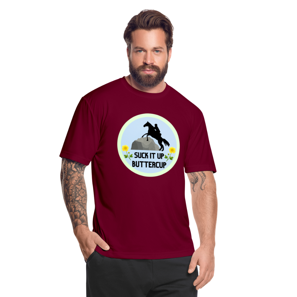 Suck It Up Buttercup Men’s Moisture Wicking Performance T-Shirt - burgundy