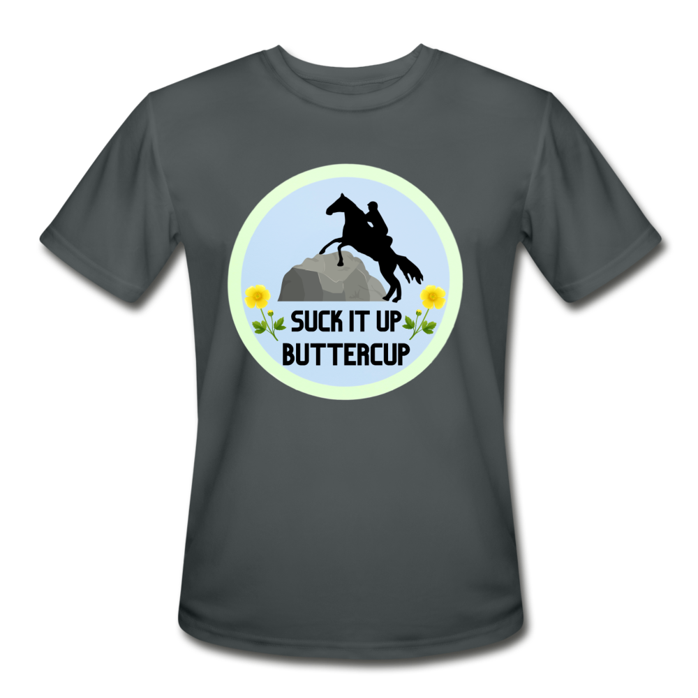 Suck It Up Buttercup Men’s Moisture Wicking Performance T-Shirt - charcoal