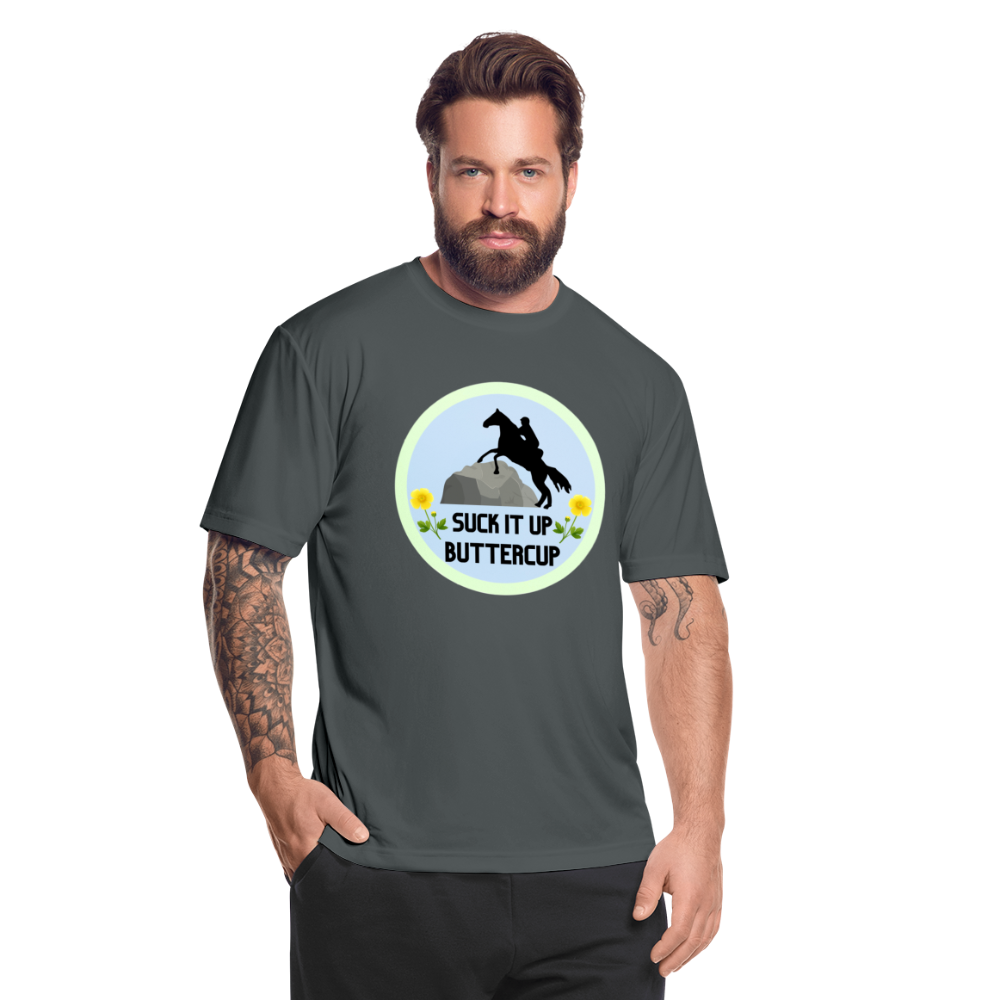 Suck It Up Buttercup Men’s Moisture Wicking Performance T-Shirt - charcoal