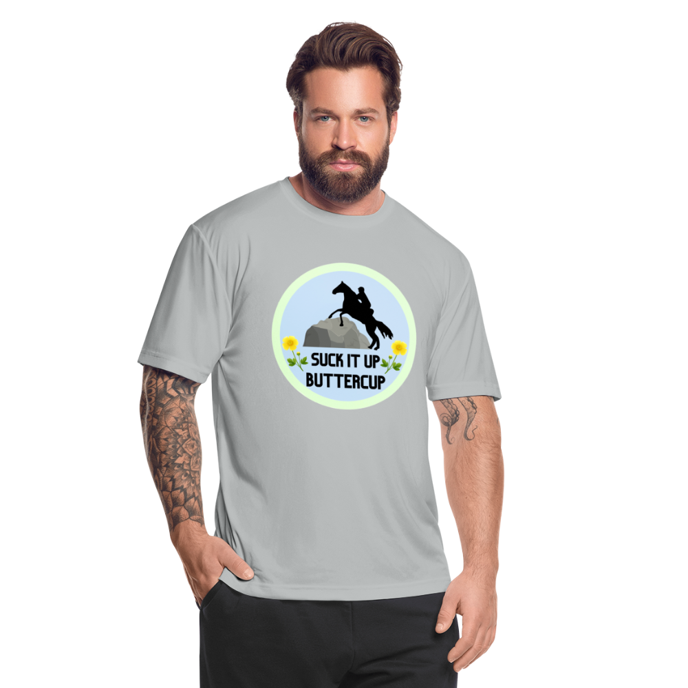 Suck It Up Buttercup Men’s Moisture Wicking Performance T-Shirt - silver