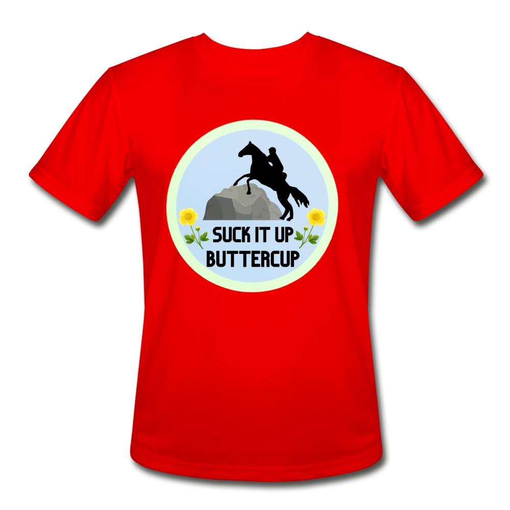 Suck It Up Buttercup Men’s Moisture Wicking Performance T-Shirt - red