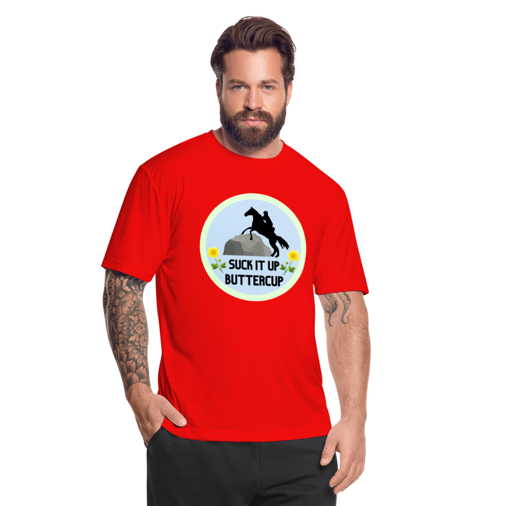 Suck It Up Buttercup Men’s Moisture Wicking Performance T-Shirt - red