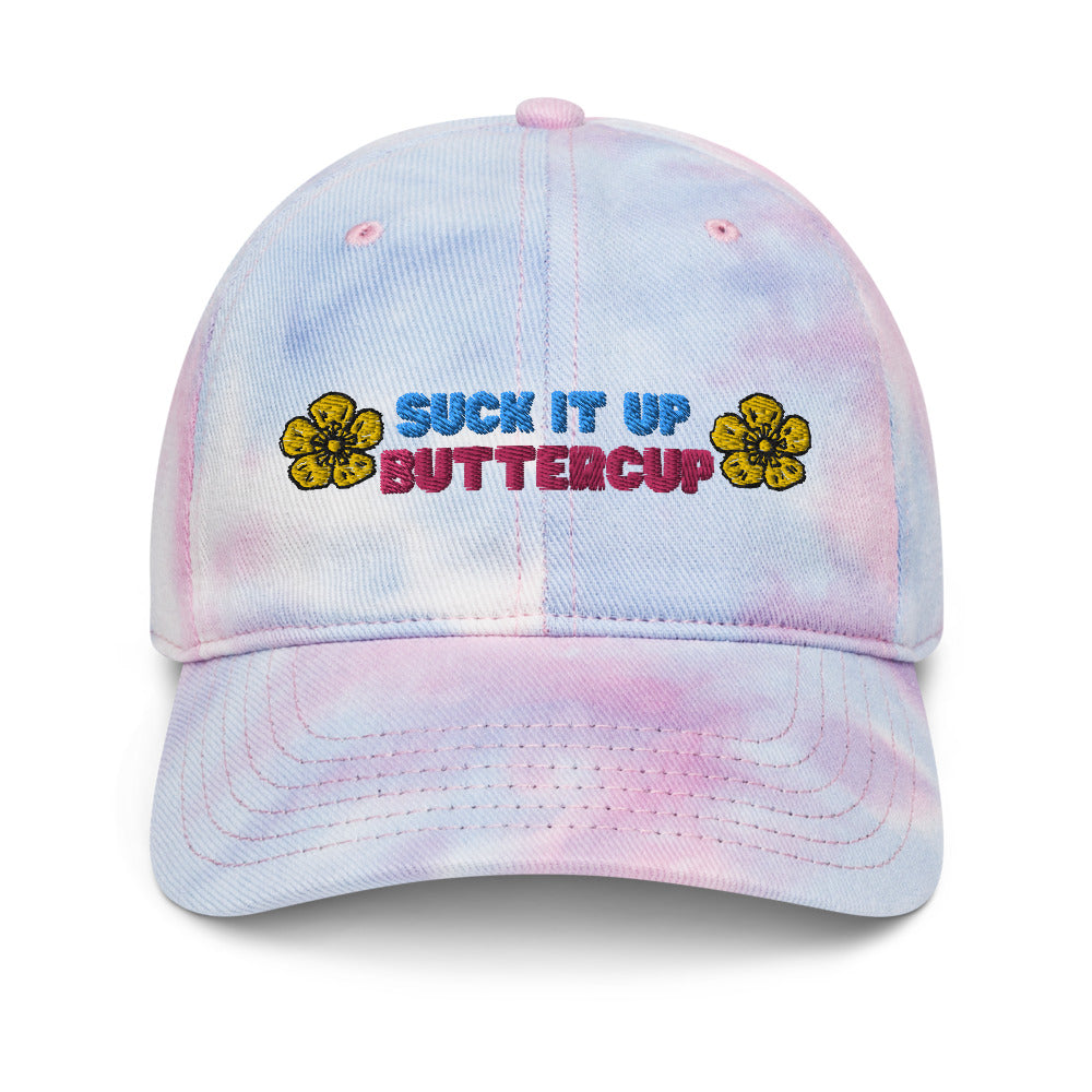 Suck it Up Butter Cup Tie dye hat