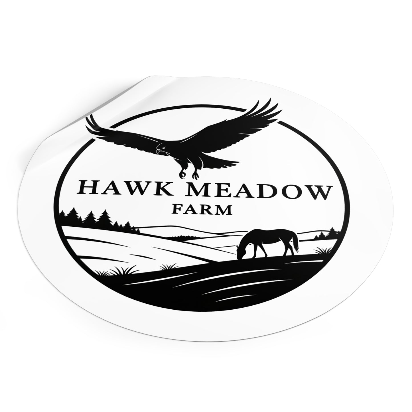 Hawk Meadow Farm Round Vinyl Stickers, Nature Stickers, Farm Decor, Animal Lover Gift, Rustic Home Decor, Outdoor Enthusiast