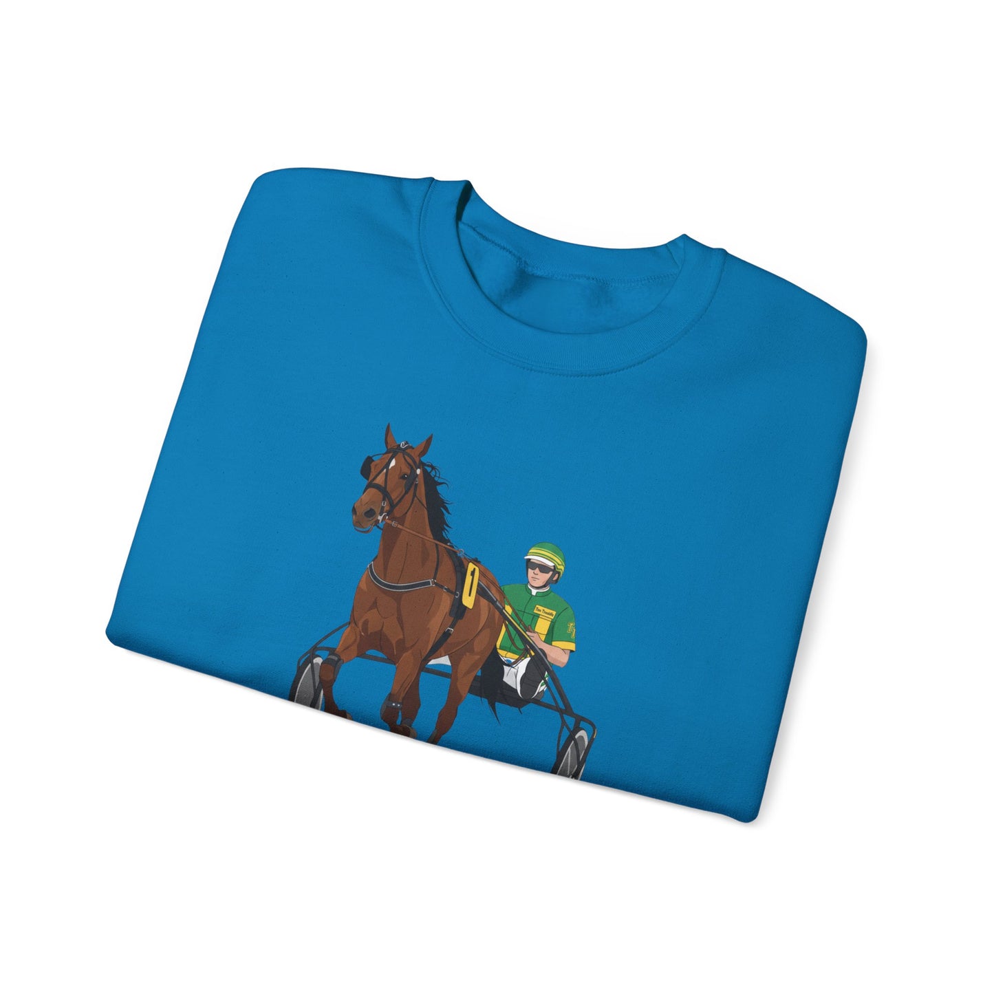 CUSTOM Harness Racing Crewneck Sweatshirt, Horse Racing. Standardbred. Sulky.