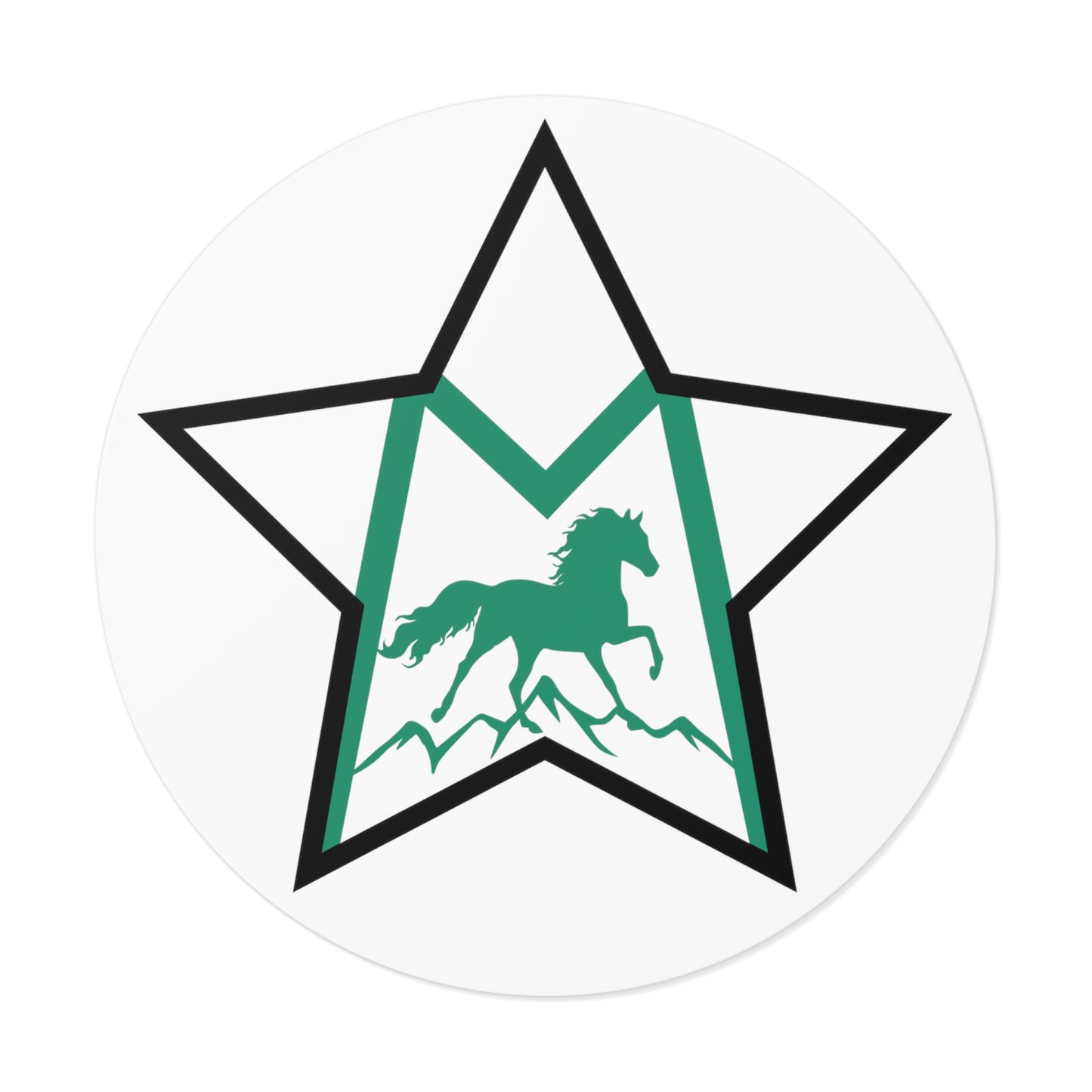 Morgan Sport Horse Round Vinyl Stickers - GREEN
