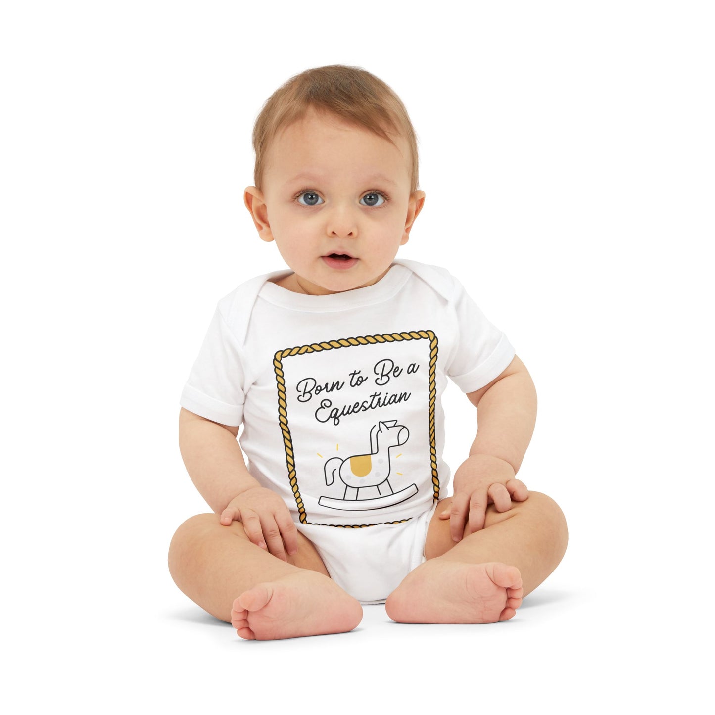 Born To Be An Equestrian. Baby Rider. Baby Equestrian. Horse Mom Infant Jersey One Piece