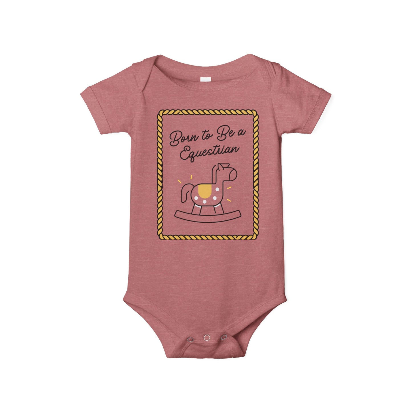 Born To Be An Equestrian. Baby Rider. Baby Equestrian. Horse Mom Infant Jersey One Piece