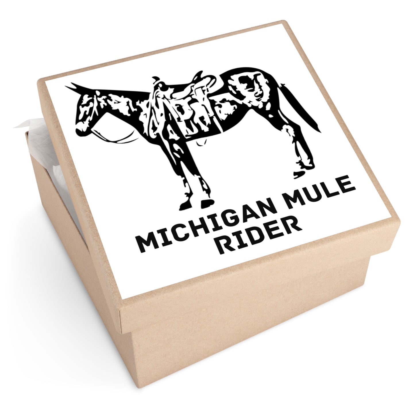 Michigan Mule Rider -  Life Is Better With A Mule Square Vinyl Stickers. Mule Lover. Mule Rider. Mule Sticker