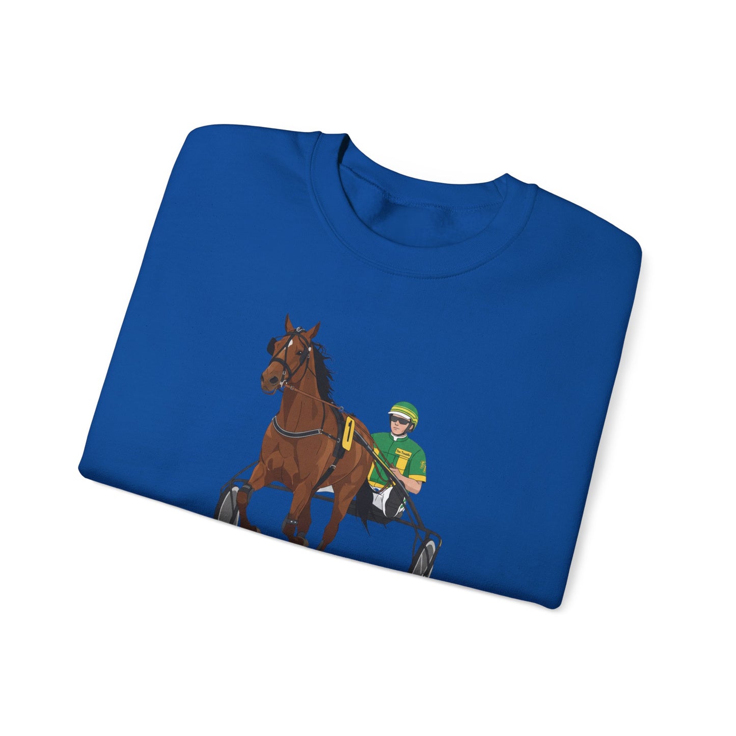 CUSTOM Harness Racing Crewneck Sweatshirt, Horse Racing. Standardbred. Sulky.
