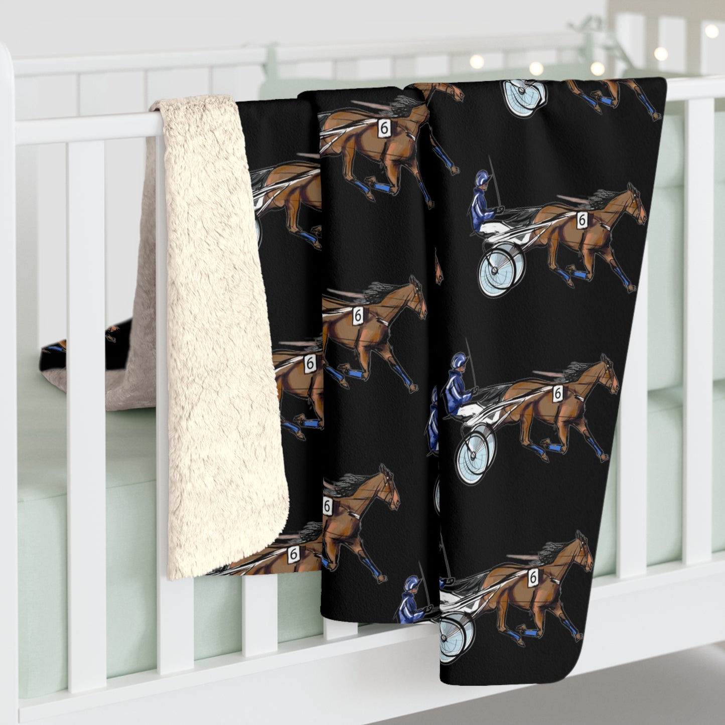 Harness Racing. Standardbred. Sulky Racing. Sherpa Fleece Blanket