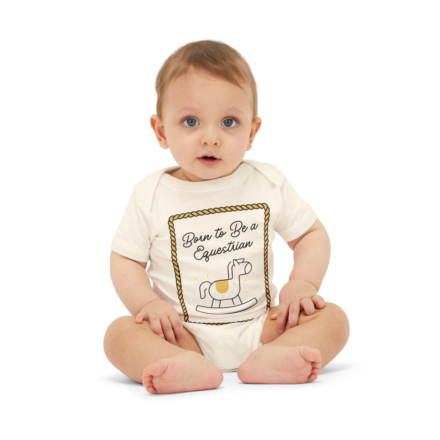 Born To Be An Equestrian. Baby Rider. Baby Equestrian. Horse Mom Infant Jersey One Piece