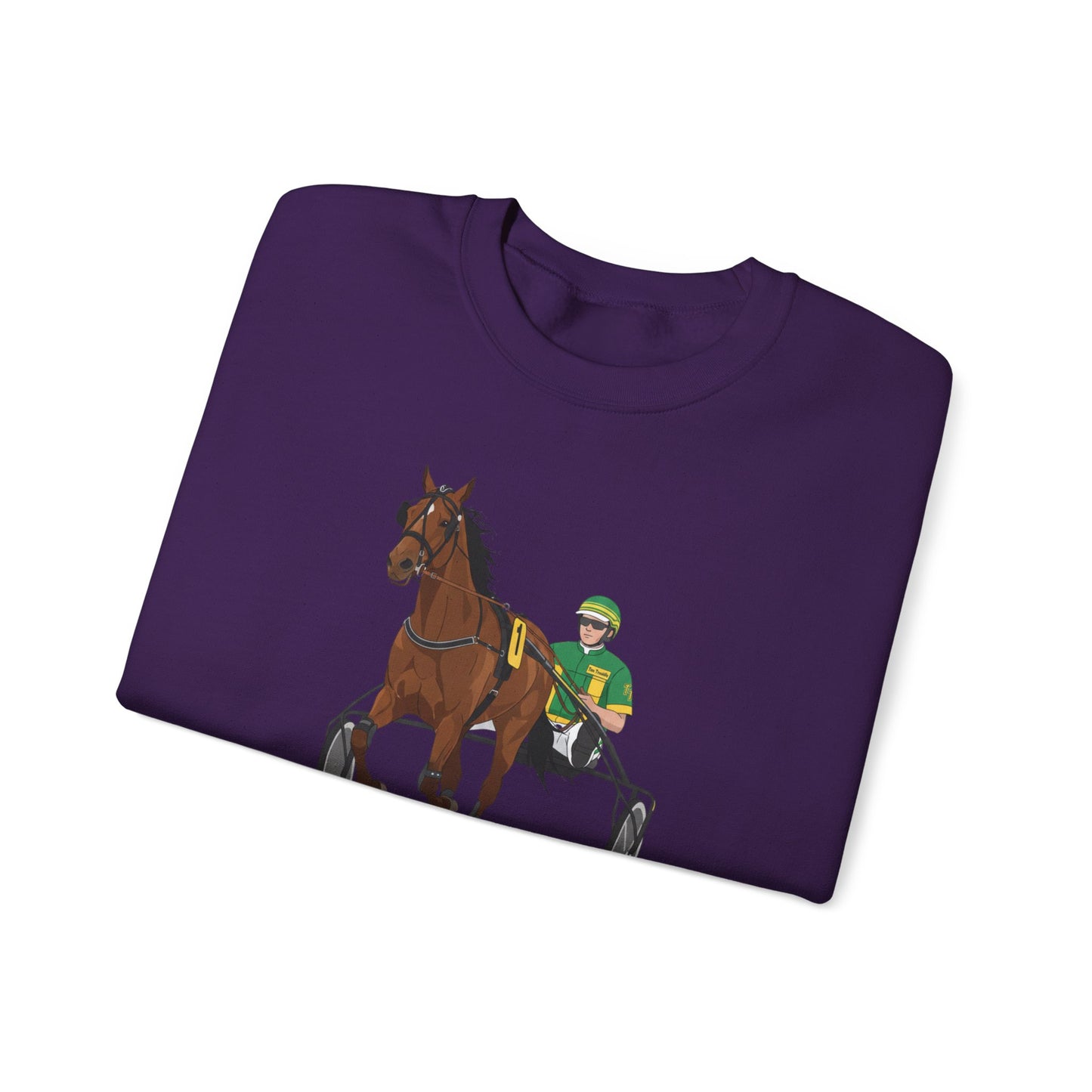 CUSTOM Harness Racing Crewneck Sweatshirt, Horse Racing. Standardbred. Sulky.