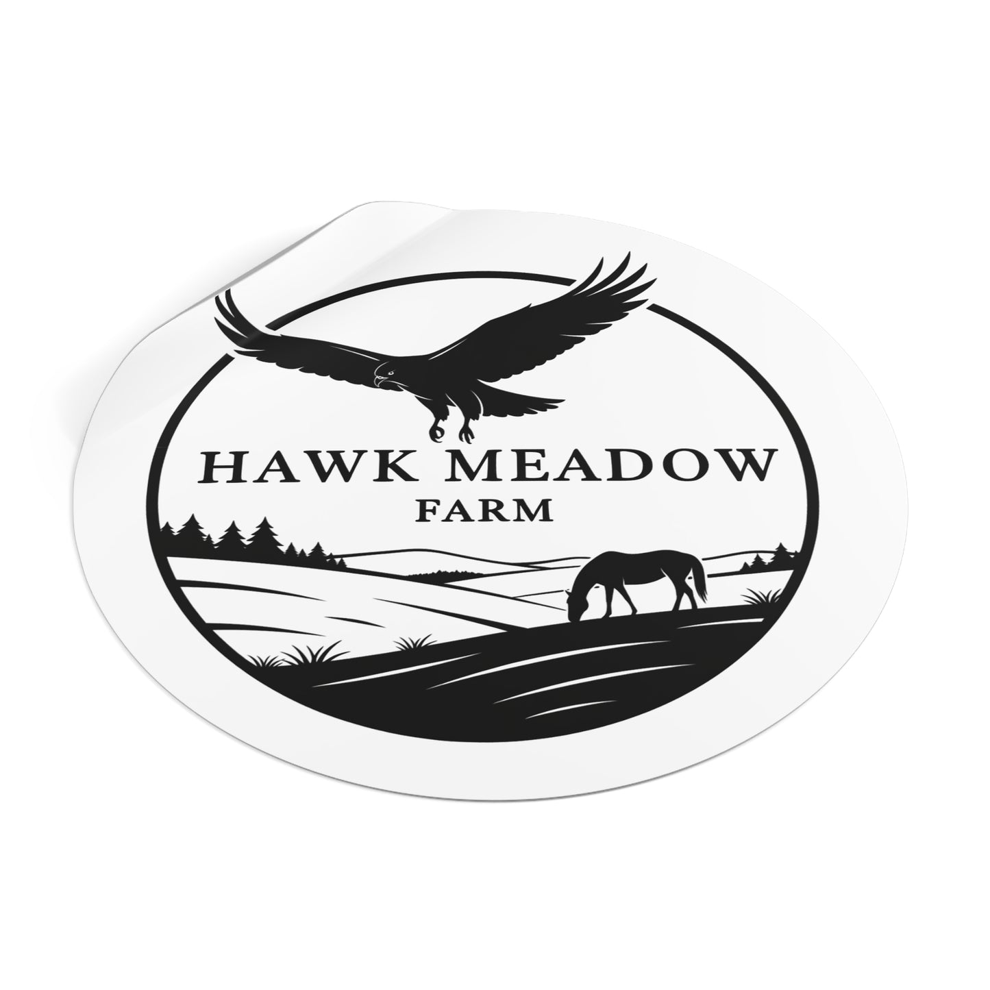 Hawk Meadow Farm Round Vinyl Stickers, Nature Stickers, Farm Decor, Animal Lover Gift, Rustic Home Decor, Outdoor Enthusiast