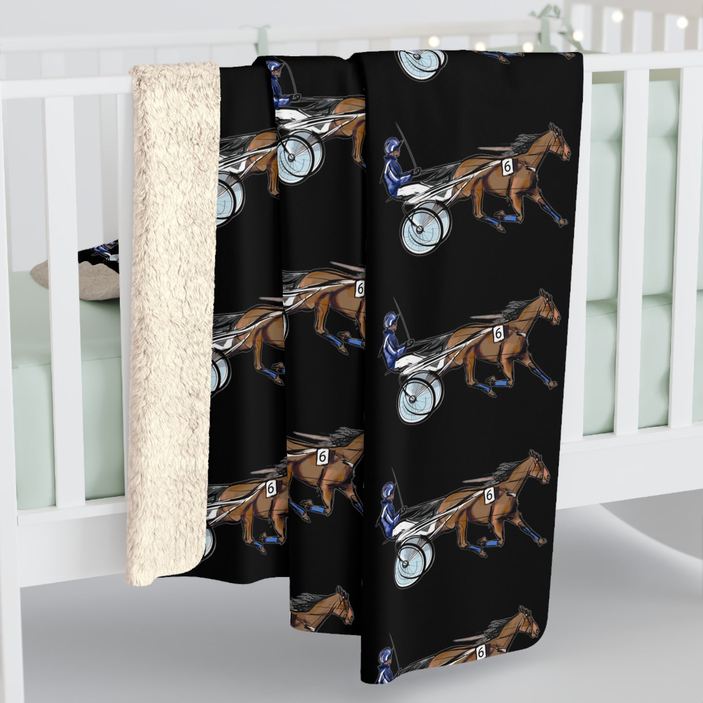 Harness Racing. Standardbred. Sulky Racing. Sherpa Fleece Blanket