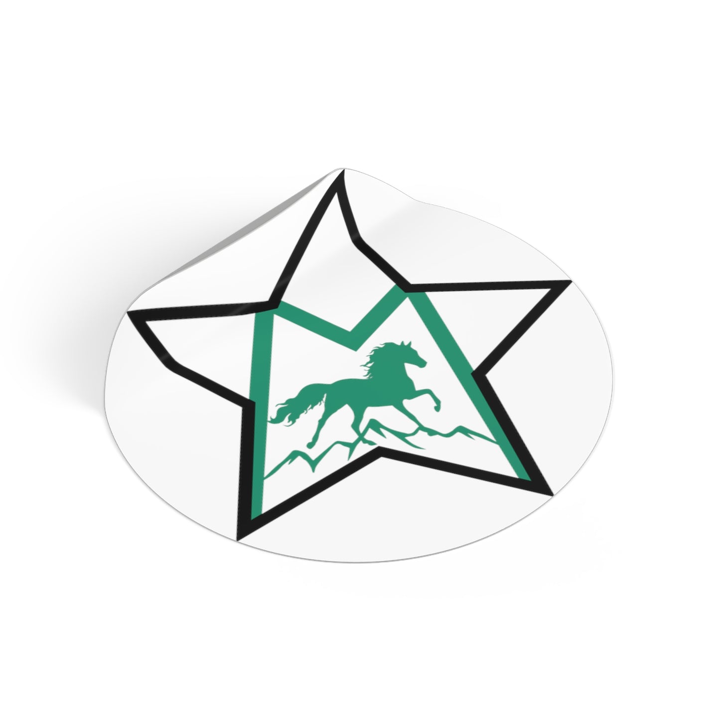 Morgan Sport Horse Round Vinyl Stickers - GREEN