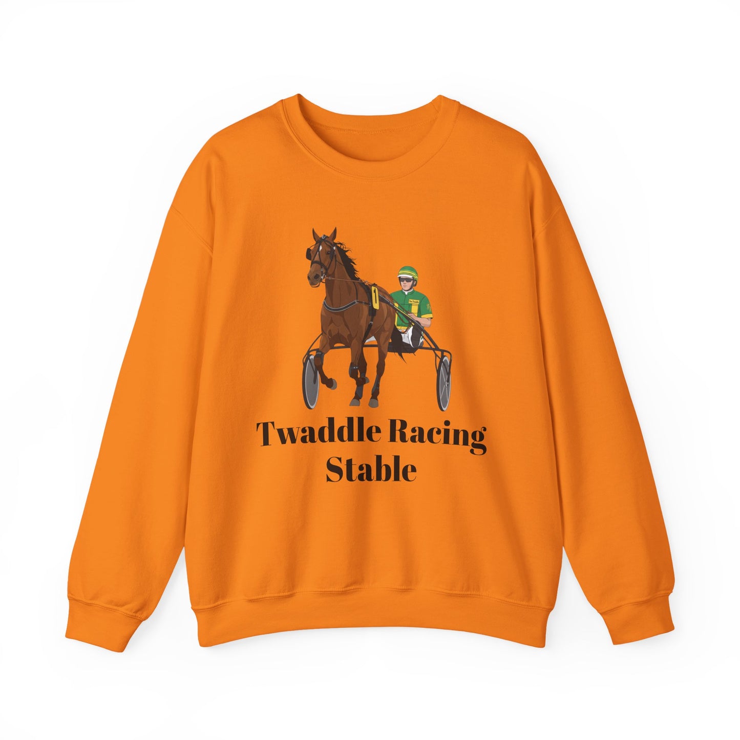 CUSTOM Harness Racing Crewneck Sweatshirt, Horse Racing. Standardbred. Sulky.