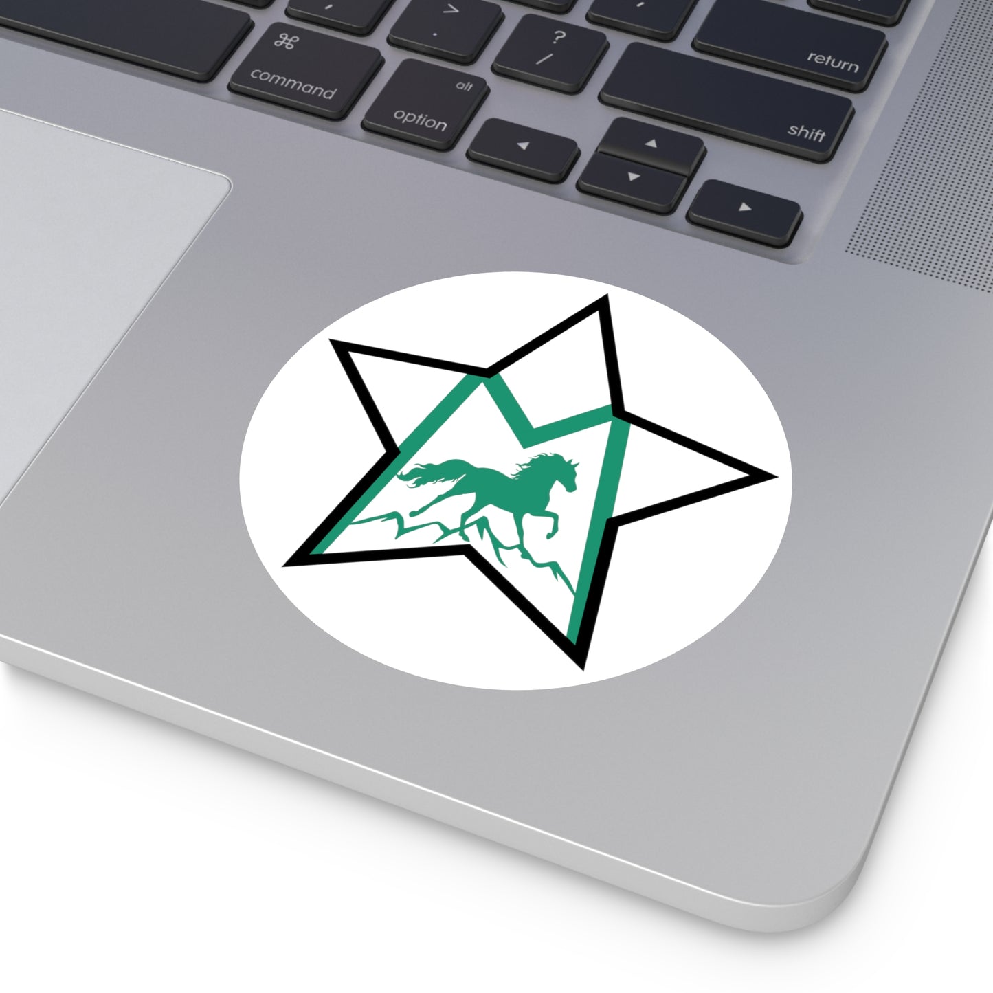 Morgan Sport Horse Round Vinyl Stickers - GREEN