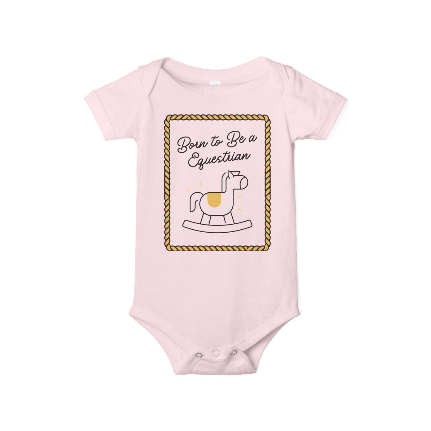 Born To Be An Equestrian. Baby Rider. Baby Equestrian. Horse Mom Infant Jersey One Piece