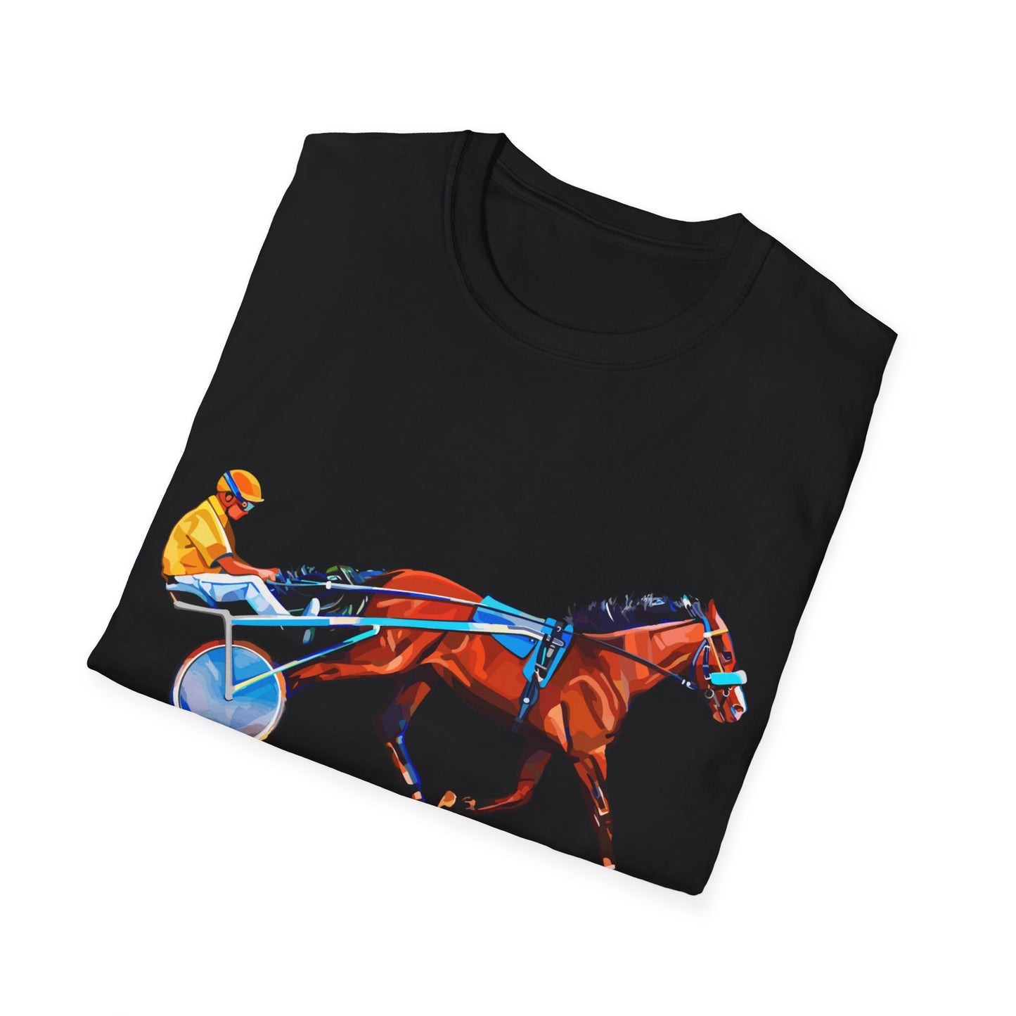 Feelin Pacey Unisex Softstyle T-Shirt. Harness Racing. Sulky. Standardbred. Harness Horse
