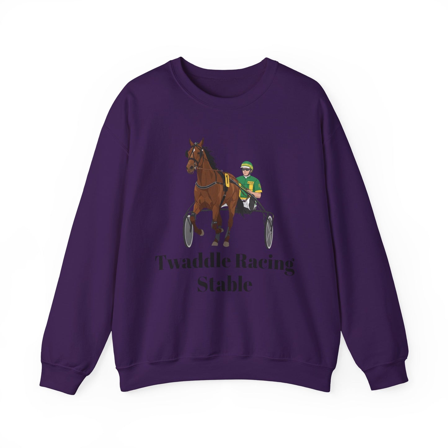 CUSTOM Harness Racing Crewneck Sweatshirt, Horse Racing. Standardbred. Sulky.