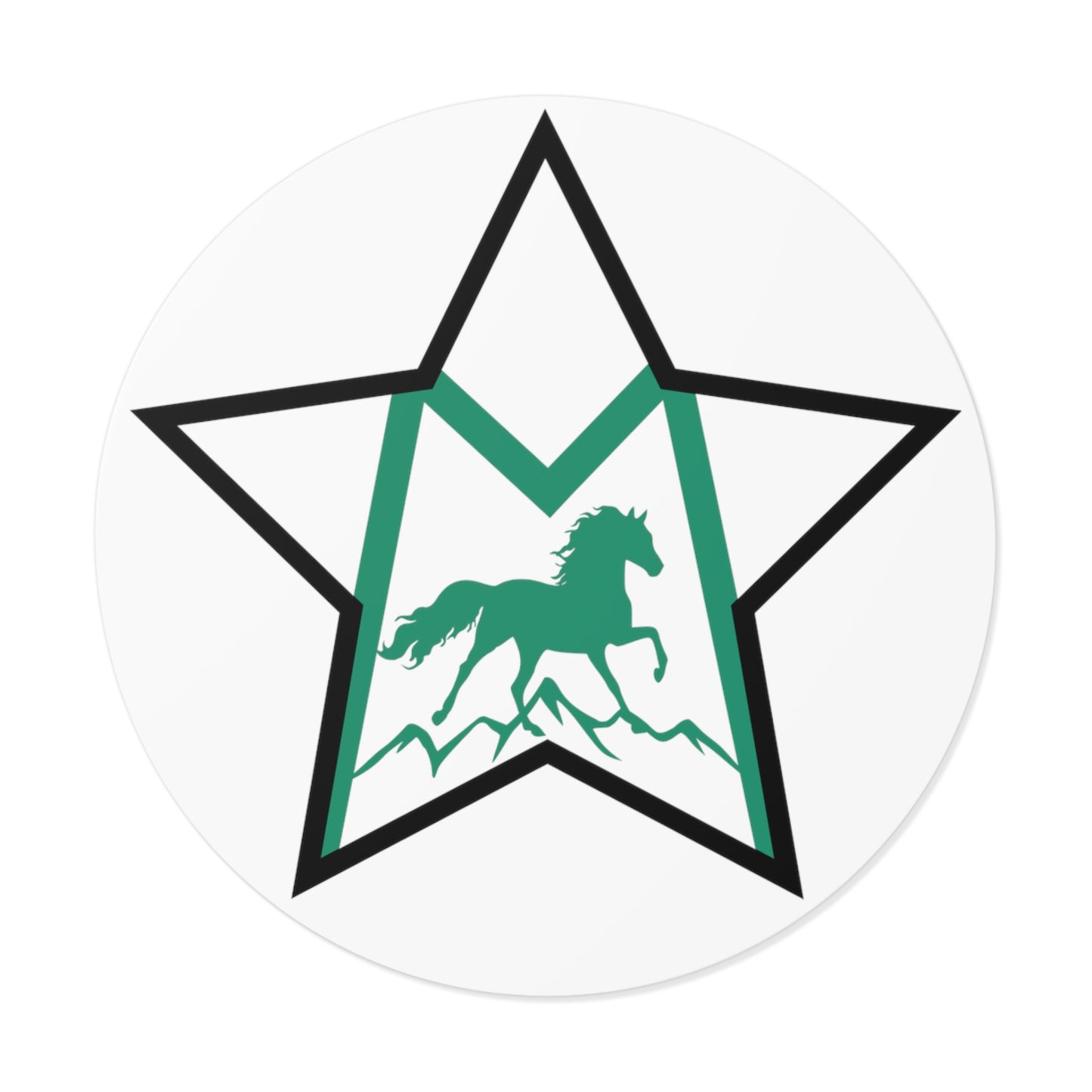 Morgan Sport Horse Round Vinyl Stickers - GREEN