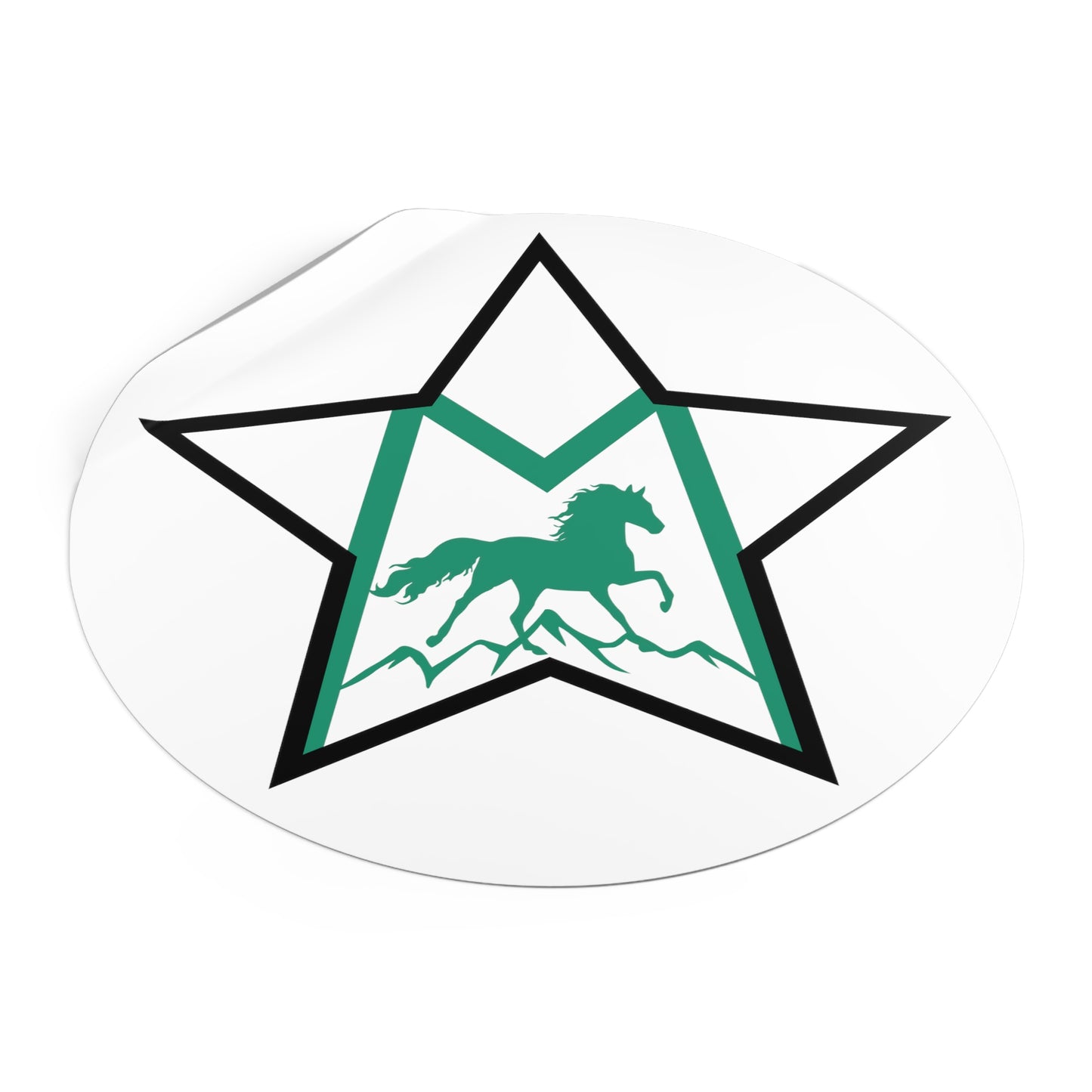 Morgan Sport Horse Round Vinyl Stickers - GREEN