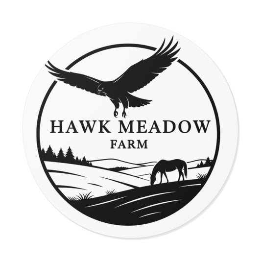 Hawk Meadow Farm Round Vinyl Stickers, Nature Stickers, Farm Decor, Animal Lover Gift, Rustic Home Decor, Outdoor Enthusiast