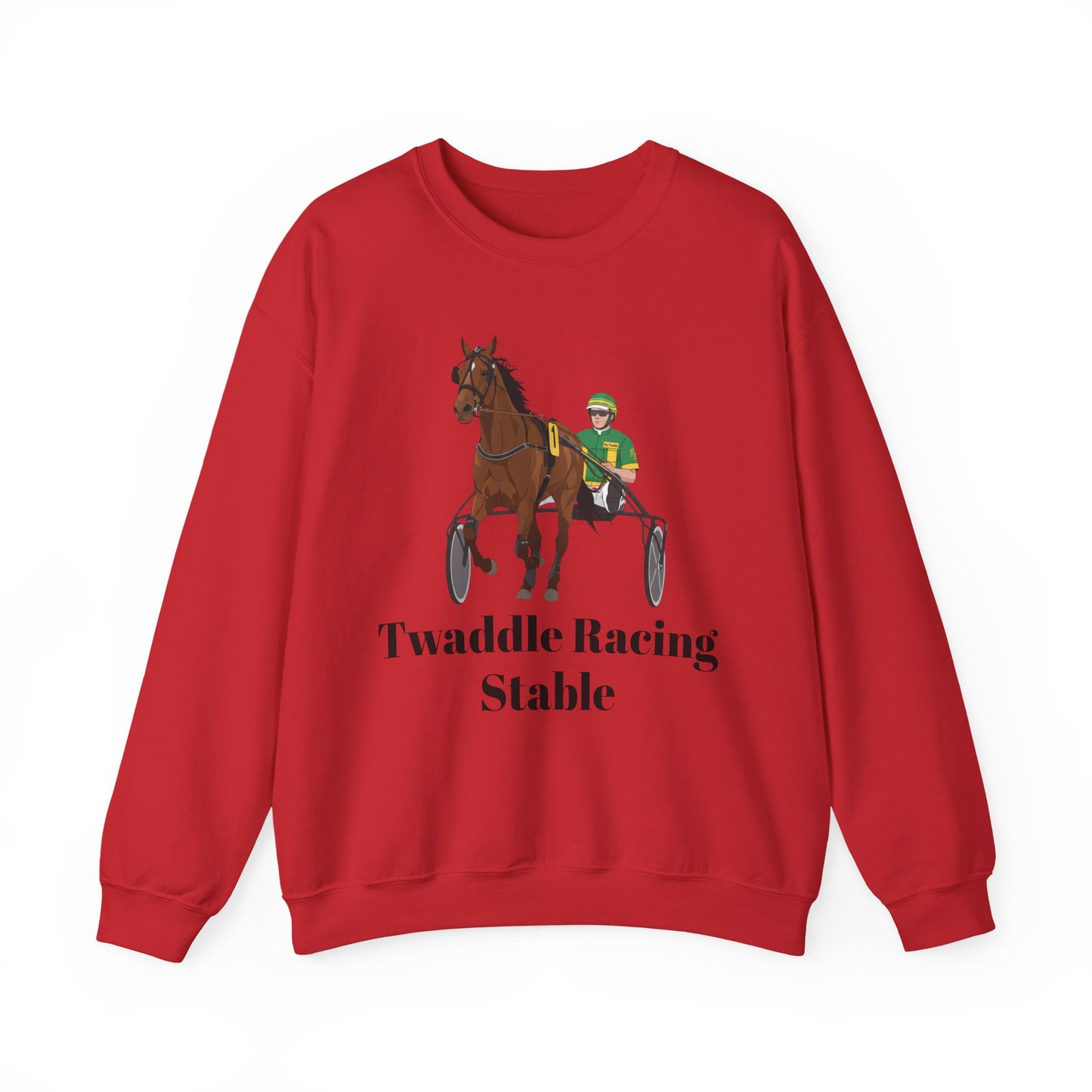CUSTOM Harness Racing Crewneck Sweatshirt, Horse Racing. Standardbred. Sulky.