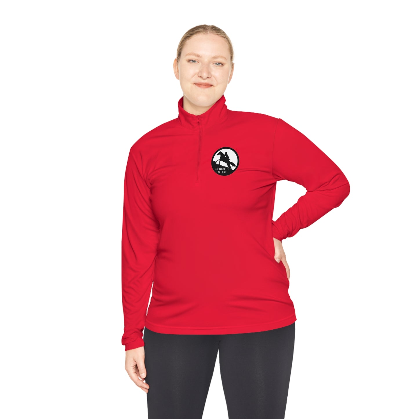 To Finish Is to Win. Endurance rider Unisex Quarter-Zip Pullover
