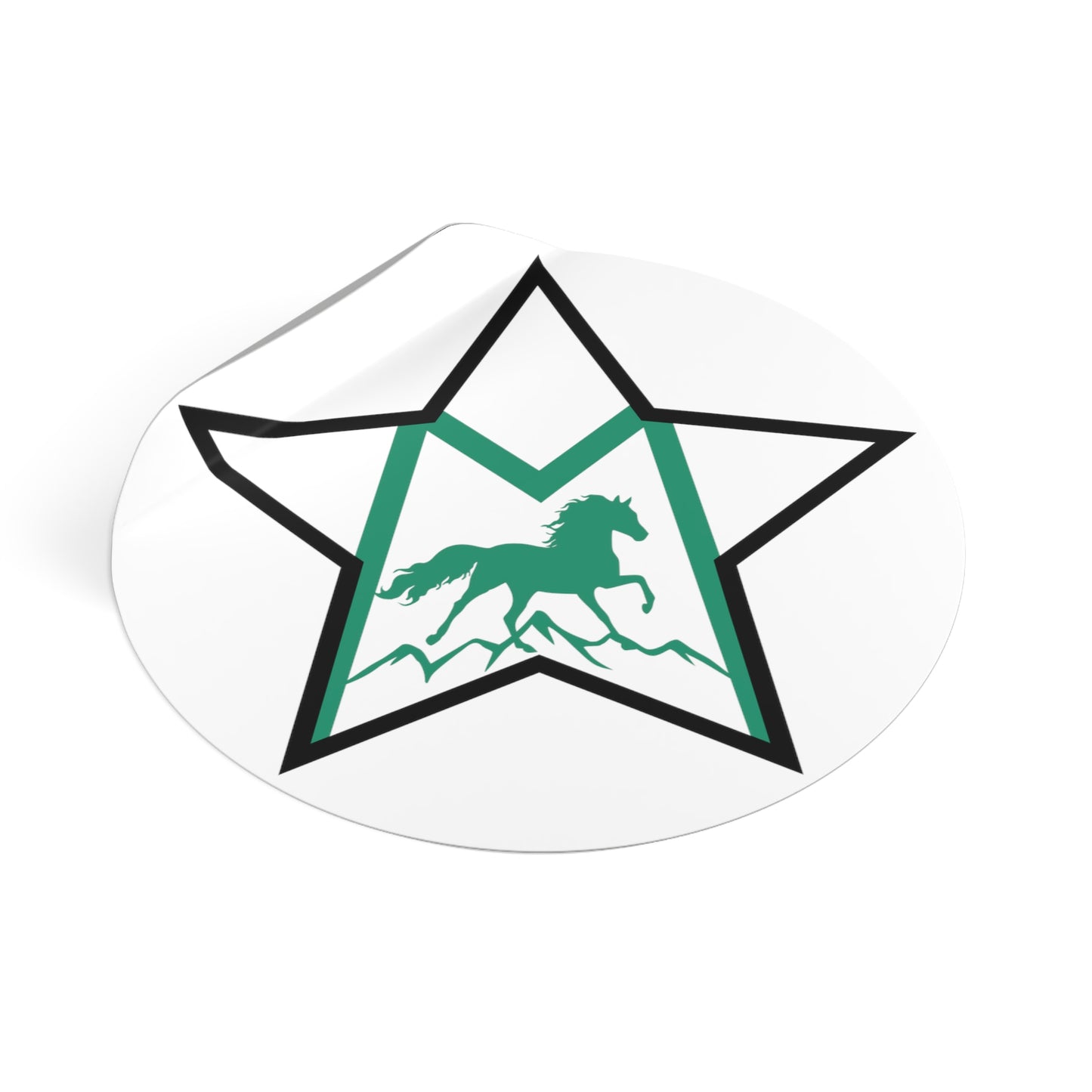 Morgan Sport Horse Round Vinyl Stickers - GREEN