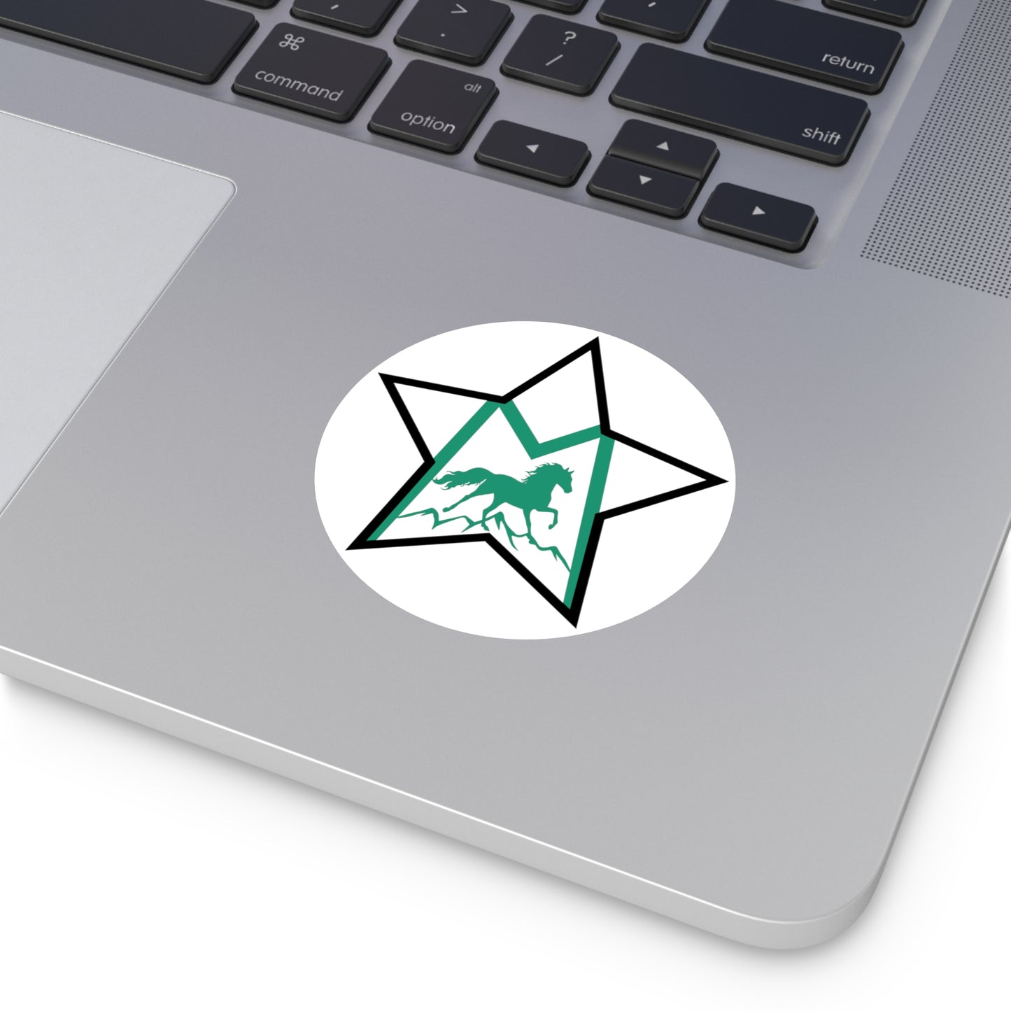 Morgan Sport Horse Round Vinyl Stickers - GREEN