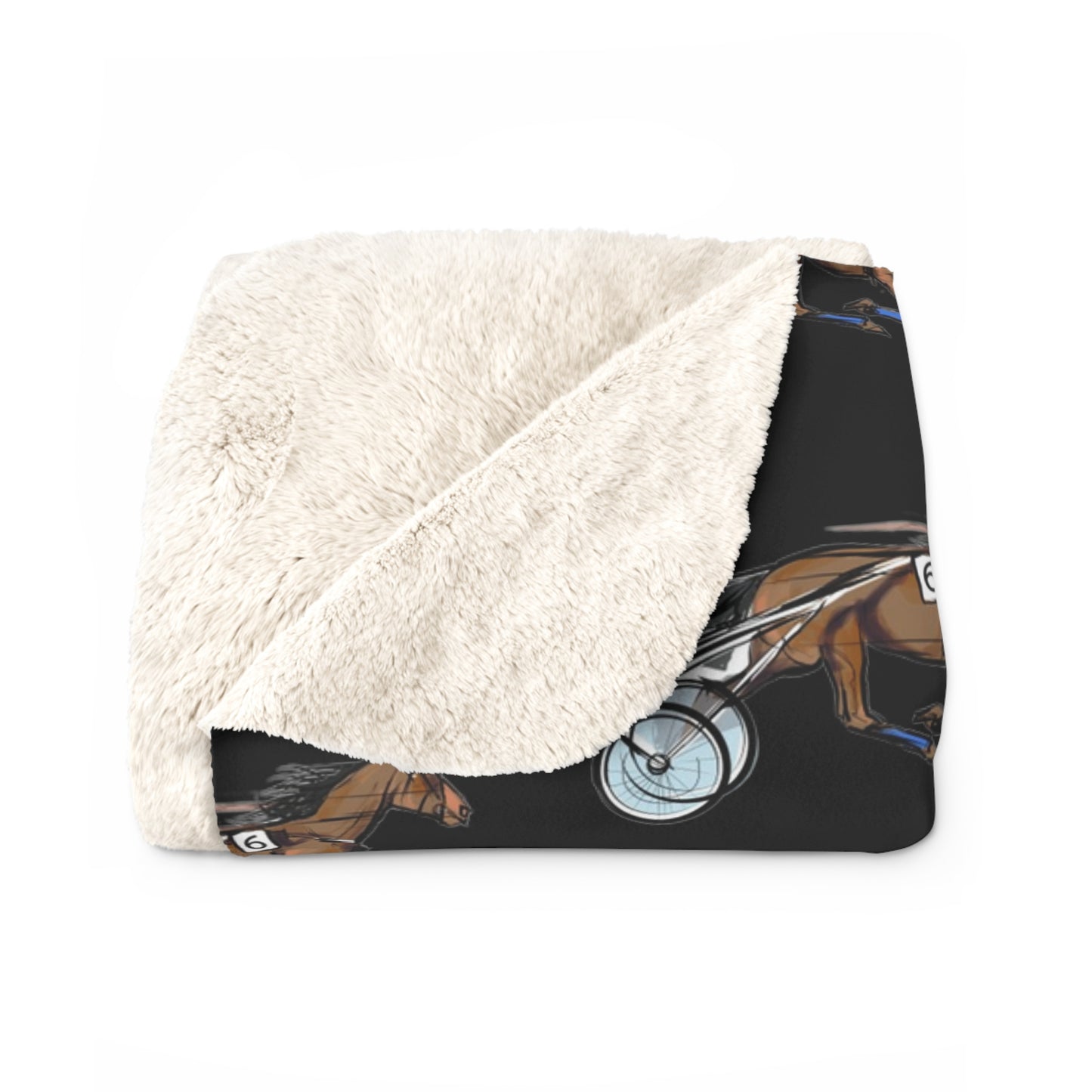 Harness Racing. Standardbred. Sulky Racing. Sherpa Fleece Blanket
