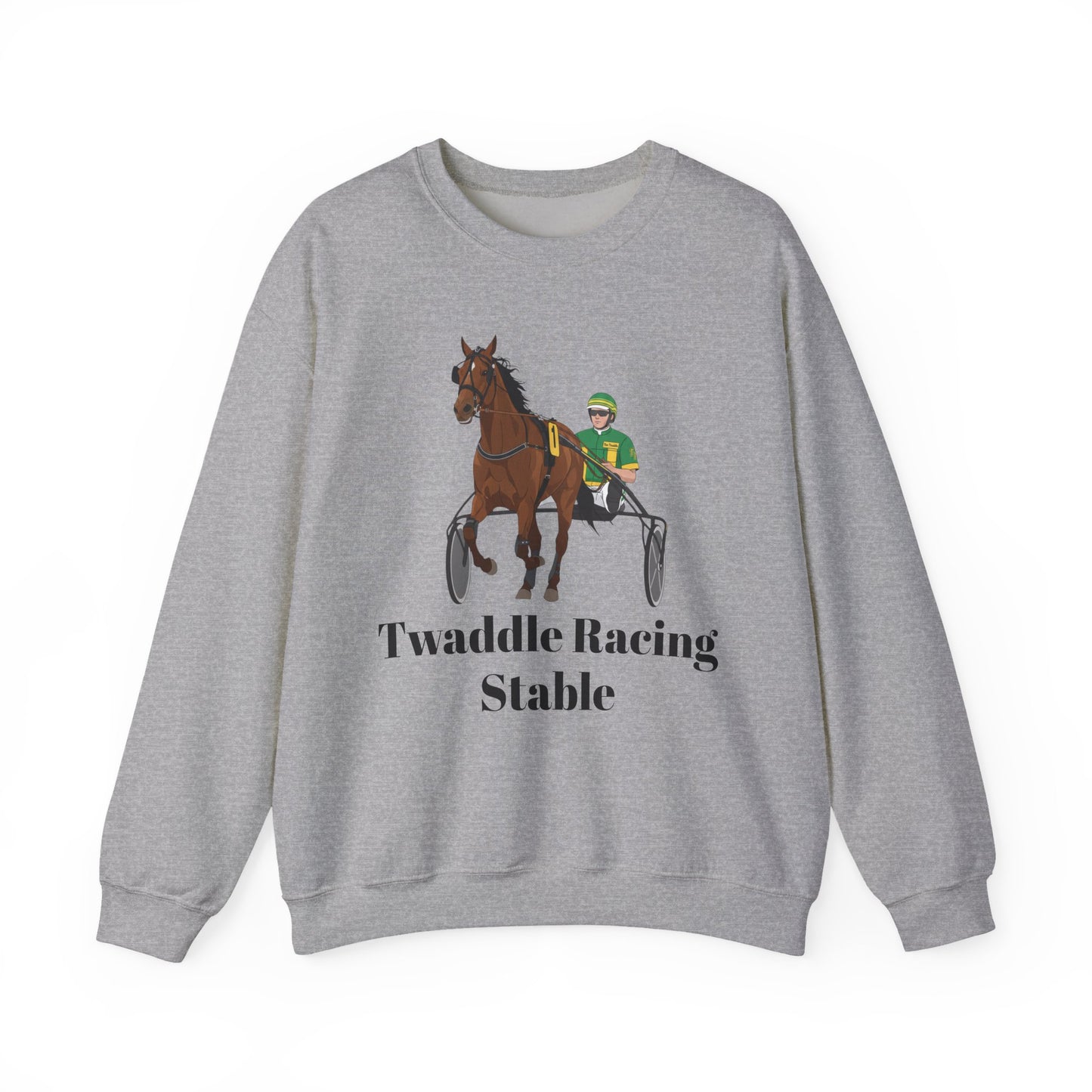 CUSTOM Harness Racing Crewneck Sweatshirt, Horse Racing. Standardbred. Sulky.