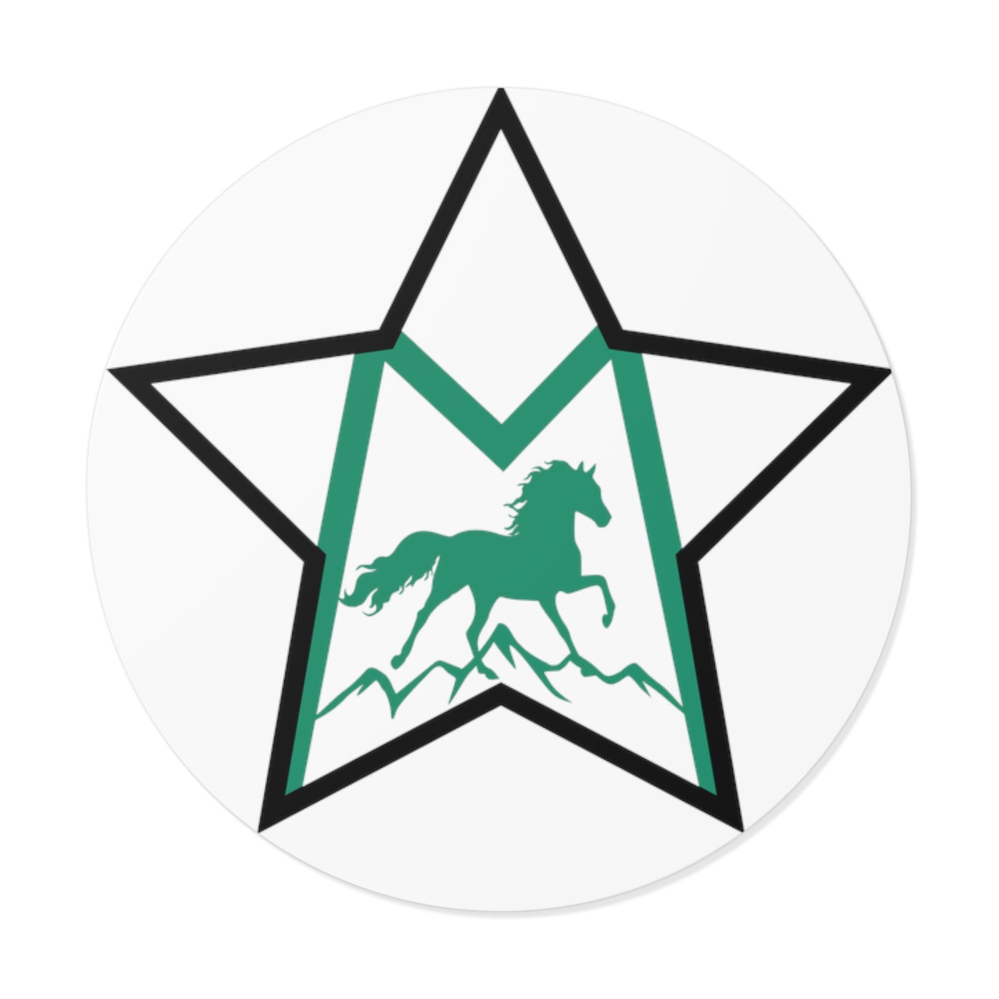 Morgan Sport Horse Round Vinyl Stickers - GREEN