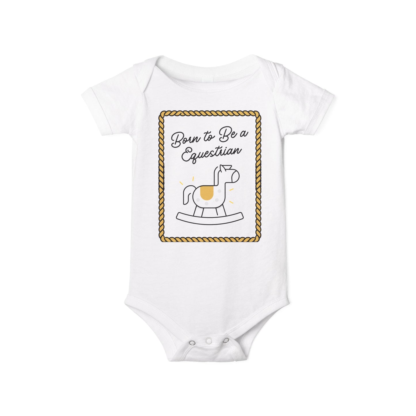 Born To Be An Equestrian. Baby Rider. Baby Equestrian. Horse Mom Infant Jersey One Piece
