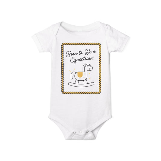 Born To Be An Equestrian. Baby Rider. Baby Equestrian. Horse Mom Infant Jersey One Piece