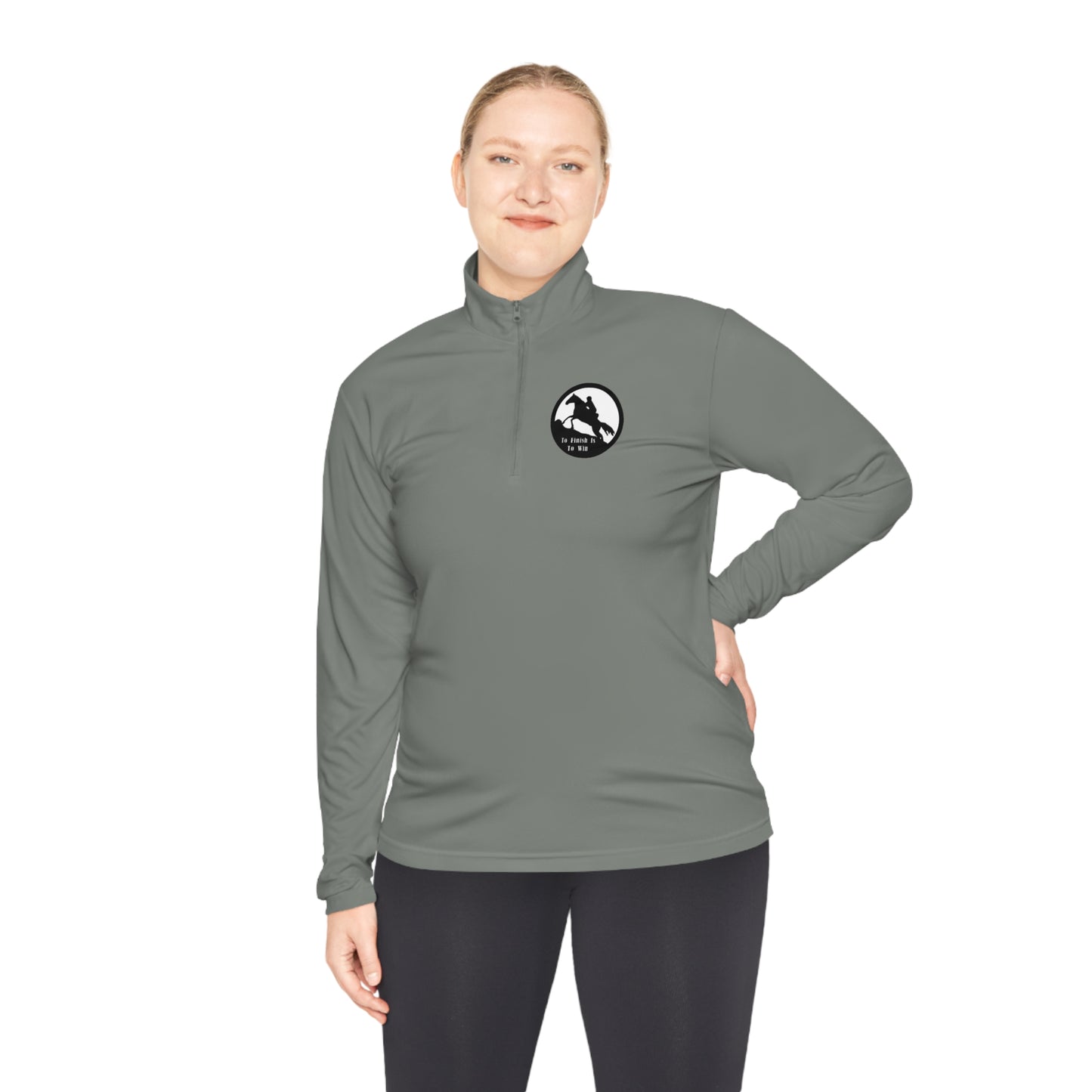 To Finish Is to Win. Endurance rider Unisex Quarter-Zip Pullover