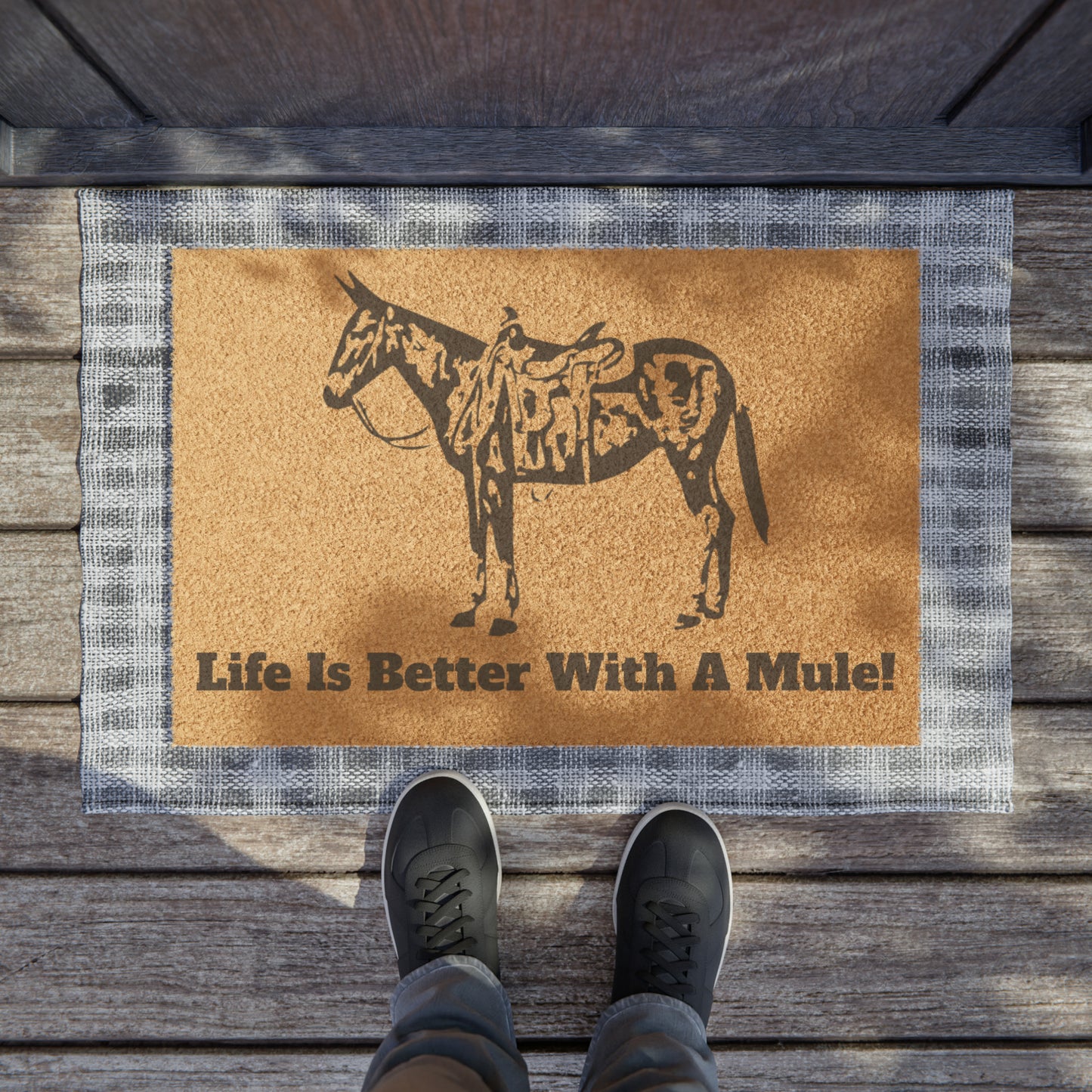 Life Is Better With A Mule Doormat. Mule Rider. Mule Gift. Mule Home. Mule Present. Mule Life