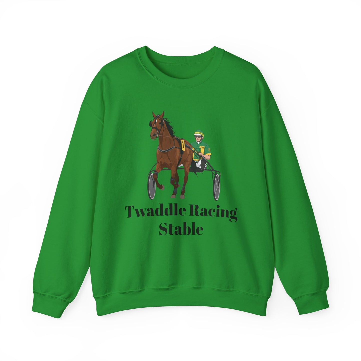 CUSTOM Harness Racing Crewneck Sweatshirt, Horse Racing. Standardbred. Sulky.