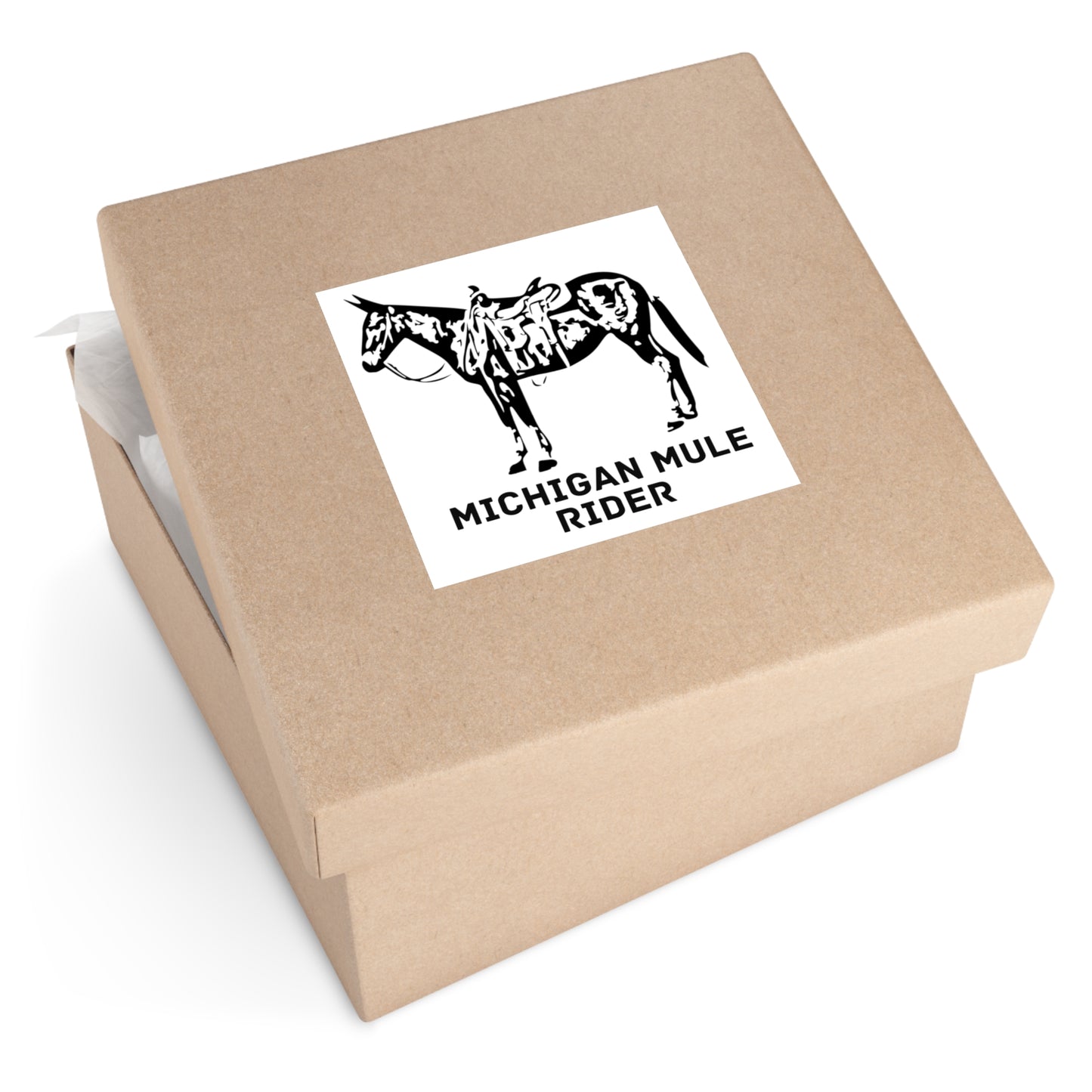 Michigan Mule Rider -  Life Is Better With A Mule Square Vinyl Stickers. Mule Lover. Mule Rider. Mule Sticker
