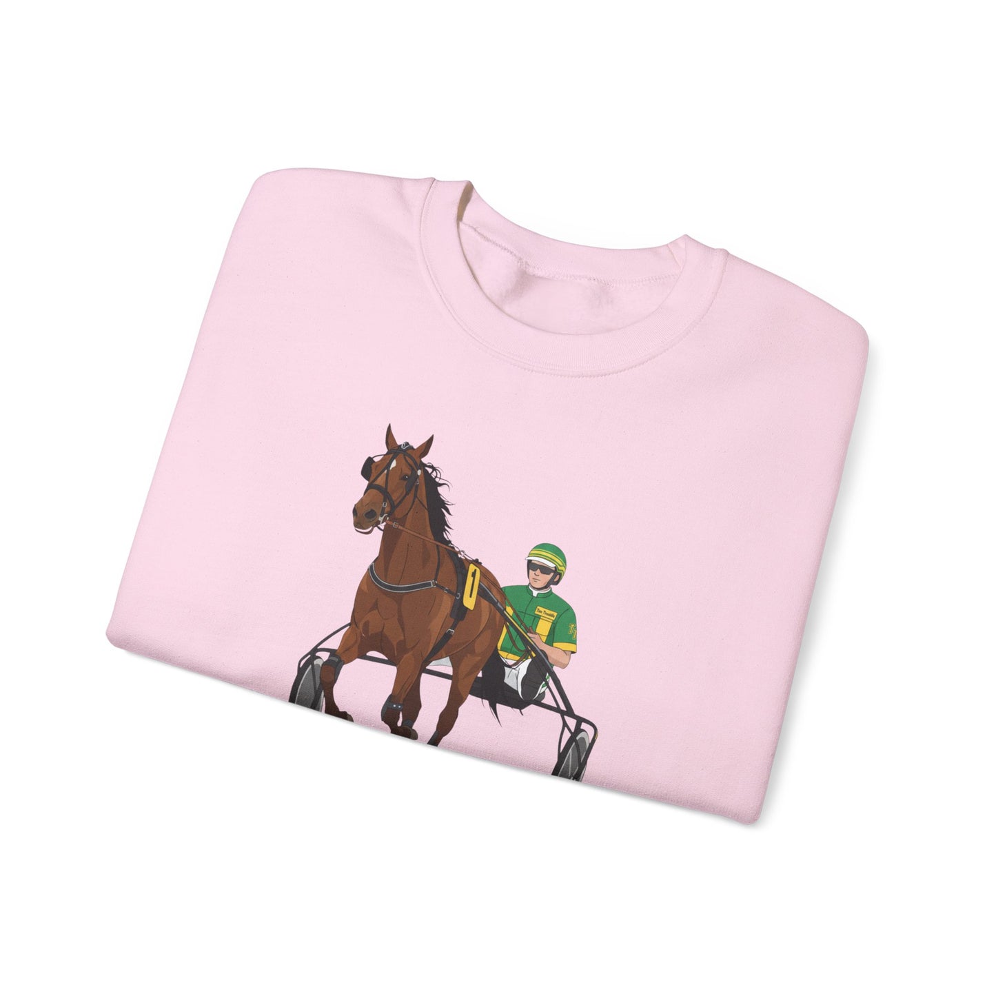 CUSTOM Harness Racing Crewneck Sweatshirt, Horse Racing. Standardbred. Sulky.