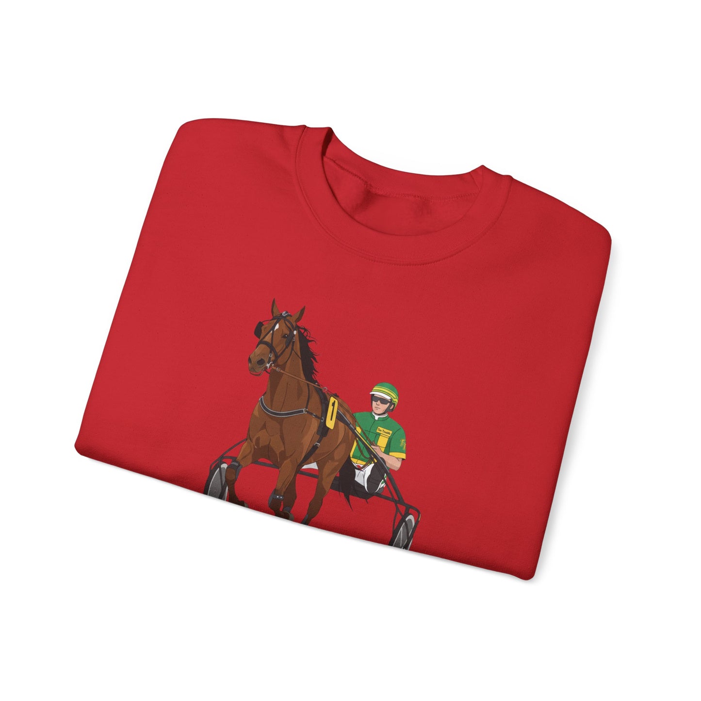 CUSTOM Harness Racing Crewneck Sweatshirt, Horse Racing. Standardbred. Sulky.