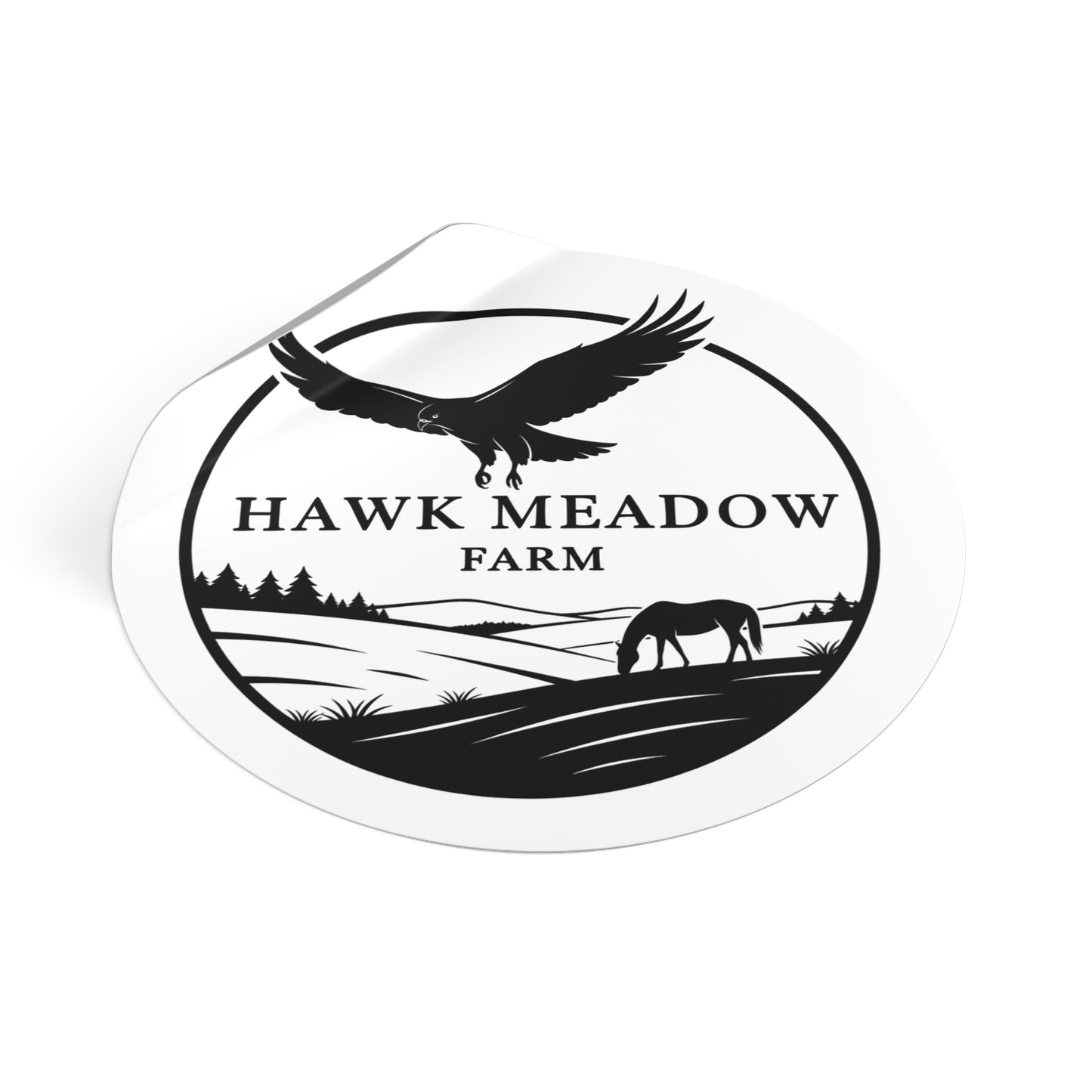 Hawk Meadow Farm Round Vinyl Stickers, Nature Stickers, Farm Decor, Animal Lover Gift, Rustic Home Decor, Outdoor Enthusiast