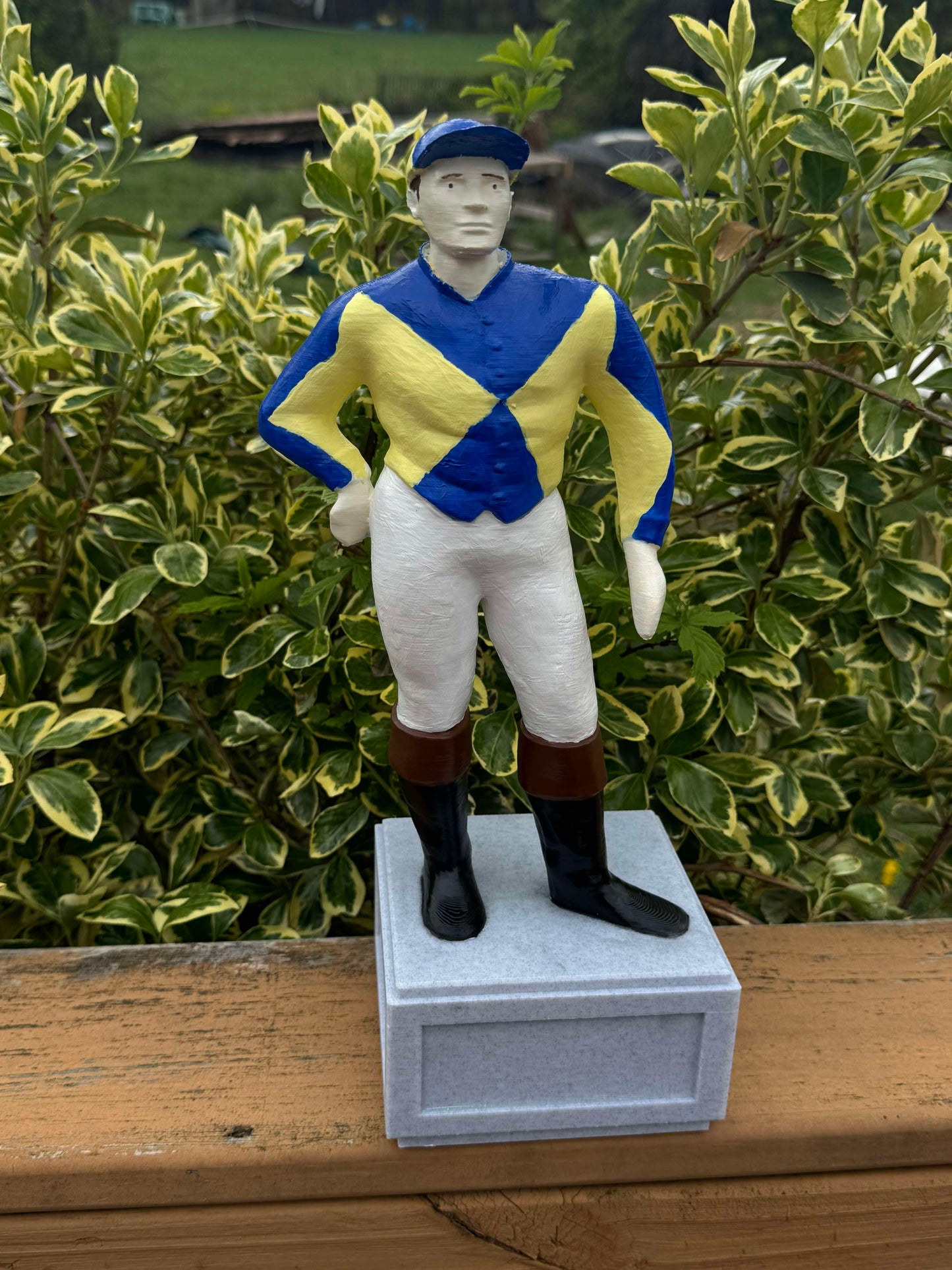 Custom Painted Lawn Jockey - Jockey Statue - Equestrian Home Decor