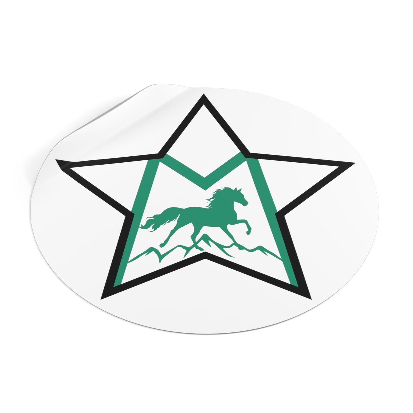 Morgan Sport Horse Round Vinyl Stickers - GREEN